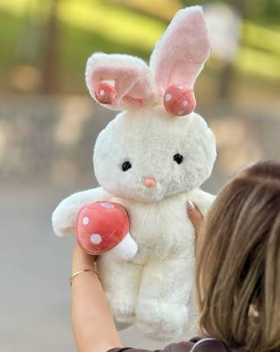 عروسک خرگوش قارچ بدست برجسته پولیشی وارداتی